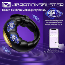 Load image into Gallery viewer, Penisring Vibrator Sex Spielzeug für die Männer Extrem -Cockring Penis Ring Sex Spielzeug für die Paare mit Einstellbare Größe,APP Fernbedienung Vibratorensets für Paare mit 10 Vibrations Penisringe.