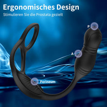 Load image into Gallery viewer, Analvibrator Prostata Stimulation Vibration Männer, Anal Plug Vibrator Mit Penisring, Anal Dildo Analvibratoren Mit Stoßfunktion, Herren Anal Toy Sex Spielzeug für Mann