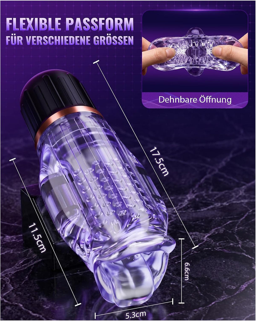 Masturbieren für Männer mit Zungenleck Sex Spielzeug für die Männer - Full-Wrap Masturbator Sexspielzeug für Männer Solo, Penis Eichel Vibrator Masturbator, KI-Interaktion Sex Toyset für Man