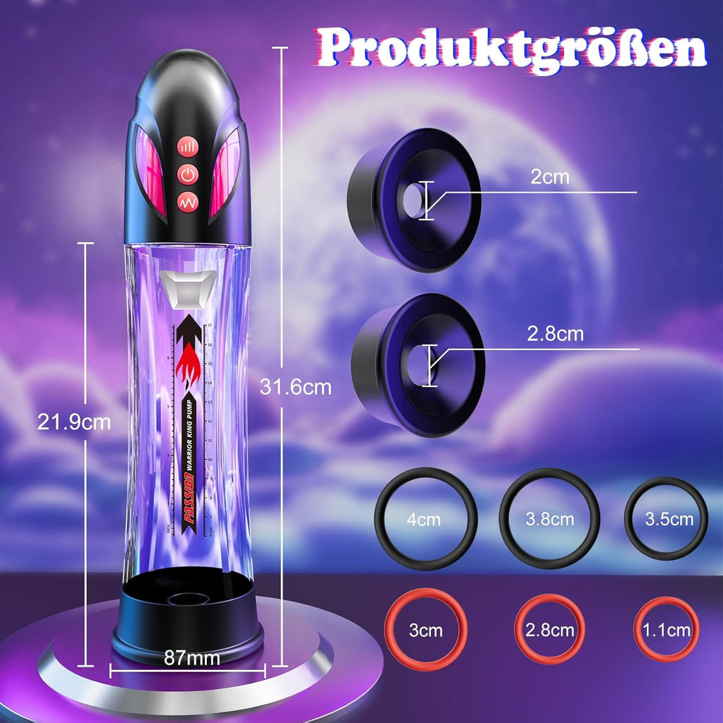 Penis Pumpe Sex Spielzeug für die Männer - Penispumpe für Penisvergrößerung mit 4 Saugenmodi & 4 Druckmodi