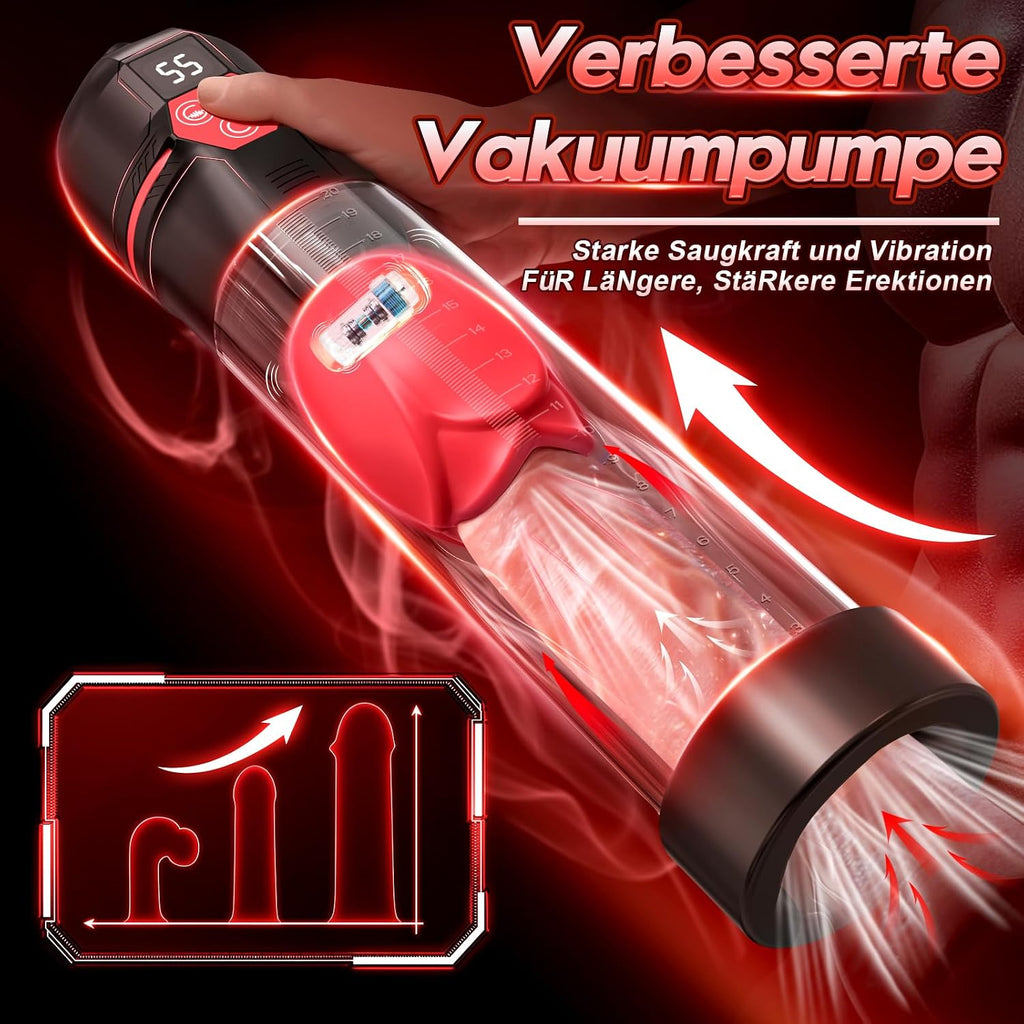 Elektrische Penispumpe – Sexspielzeug für Männer – Pumpen & Vergrößerer, Masturbator für Männer mit 5 Saugstufen und 7 Vibrationsmodi, Penisvergrößerer für Männer zur Förderung der Erektion