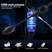 Load image into Gallery viewer, Paar teilen Analvibratoren mit Penisringe Prostata Massagegerät Fernbedienung Analkugel mit 10 Vibrationsmodi Butt Plug Stimulator Analplug Sexspielzeug für Männer Paare.