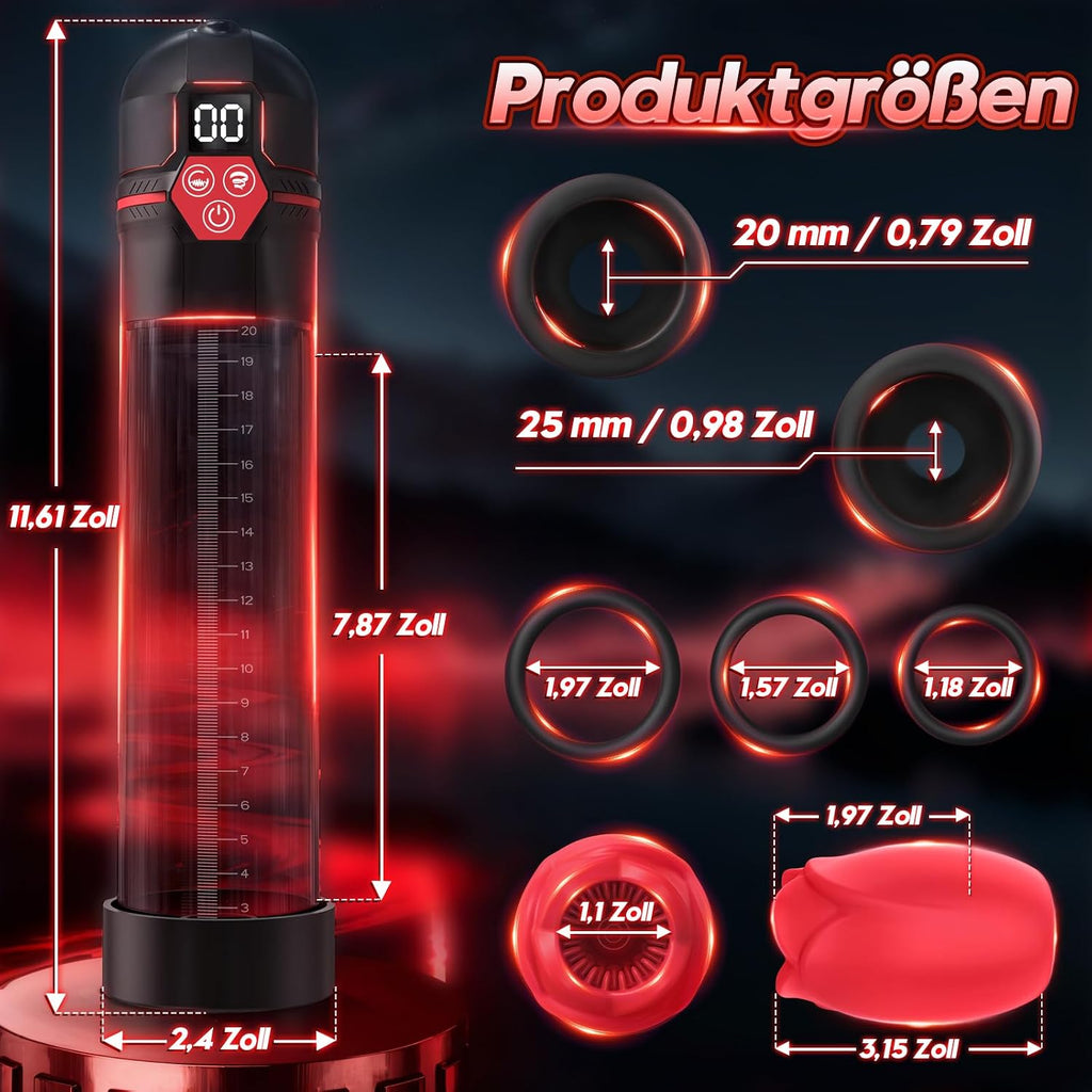 Elektrische Penispumpe – Sexspielzeug für Männer – Pumpen & Vergrößerer, Masturbator für Männer mit 5 Saugstufen und 7 Vibrationsmodi, Penisvergrößerer für Männer zur Förderung der Erektion