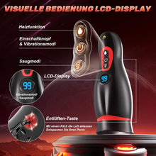 Load image into Gallery viewer, Elektrische Masturbator mit Telefonhalter, Mundförmig Masturbieren für Männer Blowjob mit 9 Saugmodi 9 Vibration, 3D Realistisch Vagina Heizung Sex Spielzeug für die Männer LCD Display, APP-Steuerung