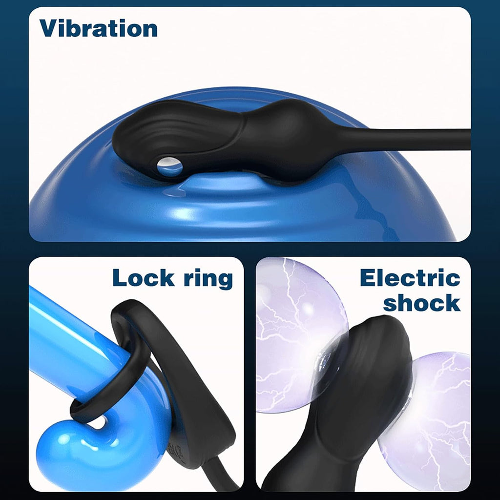 NEU Elektroshock Analvibratoren für Mann mit 10 Vibrations 3 Elektroschockmodi Prostata Stimulation Männer Penis Ring Vibrator Analplug Sexspielzeug für Männer Paare Extrem