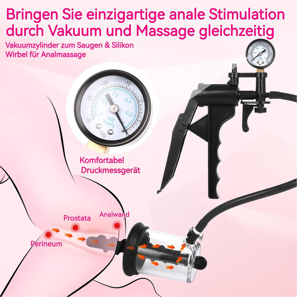 Analplug Dehner mit Vacuum Pump, Analdehner Anal Vagina Stimulator Butt Plug Expander, Analpumpe Prostata Massaager Analspielzeuge, Anal Dilator Masturbator Sexspielzeug für Frauen and Männer