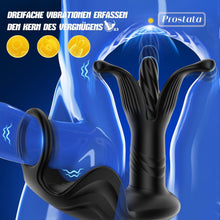 Load image into Gallery viewer, Soulour Analvibratoren für Mann Prostata Stimulation Männer, 4 IN 1 Expansions- und Schubmodi Analplug mit Penisring &amp; Hodenvibration, Sex Spielzeug für die Männer Anal Plug Vibrator mit 9x9 Modi Reif