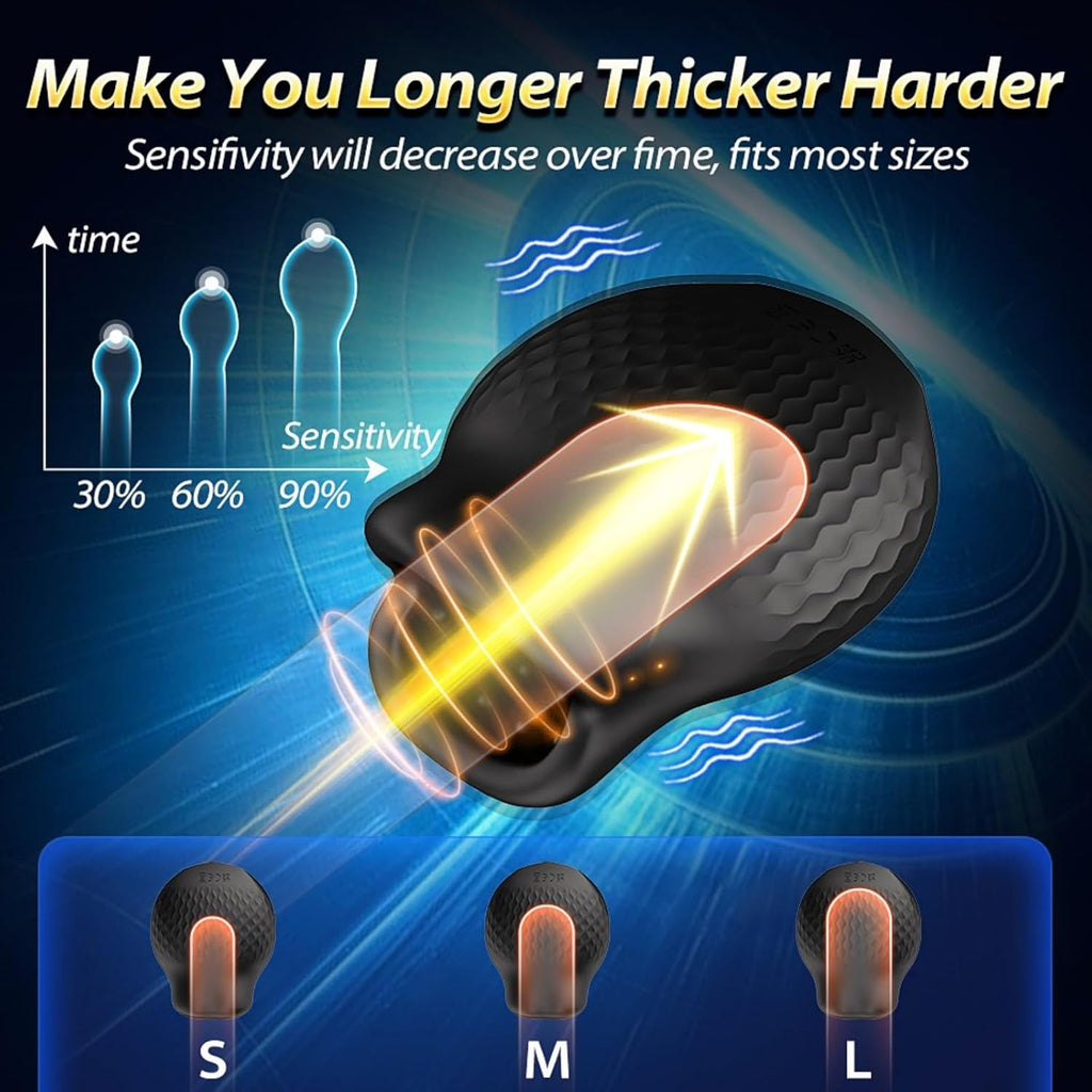 Mundförmig Masturbieren für Männer Solo Penis Trainer Vibrator Eichel Stimulation Taschenmuschi mit 10 Vibrations & APP Elektrische Cup-Masturbatoren Vibratorensets für Männer Sexspielzeug