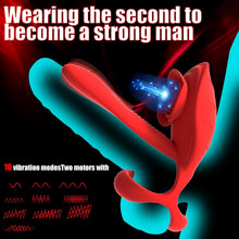 Load image into Gallery viewer, Buntune Vibrierender Cockring Sexspielzeug für die Männer Paare Silikon Penisring Vibratoren mit Klitoris Stimulator und 10 Vibrationsmodi Fernbedienung Paarvibrator Penis Ring