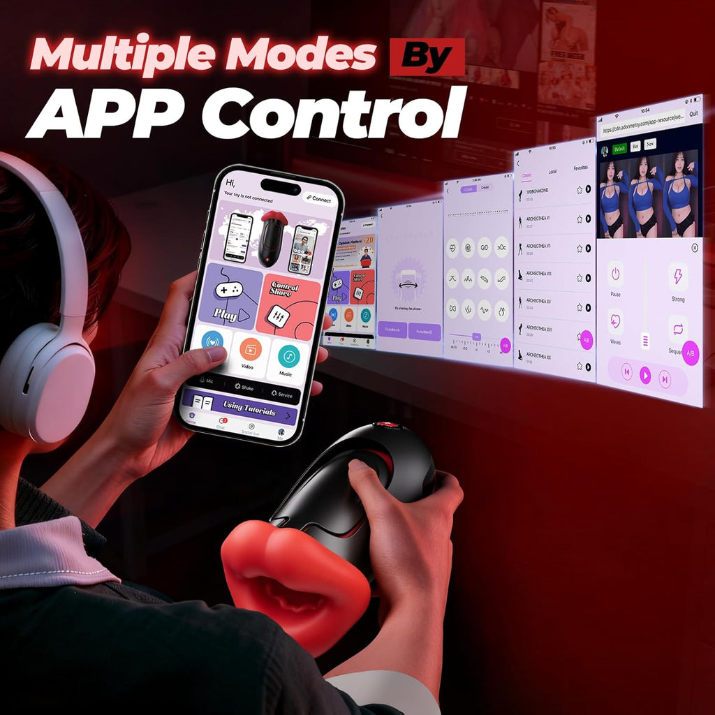 Masturbieren für Männer Masturbator, App-Steuerung Sex Spielzeug für die Männer Masturbatoren Quetschbarer Blowjob mit 10 vibrierenden Zungen und internen, sexspielzeug für männer solo Pocket Pussy