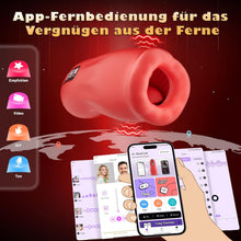 Load image into Gallery viewer, Masturbieren Sex Spielzeug für die Männer - Handfrei Masturbator Cup Mann Blowjob Taschenmuschi, APP Steuerung Silikon Sexspielzeug Elektrisch mit 9 Zungenvibrations- &amp; 3 Saugmodi,Men Solo Vagina Toy