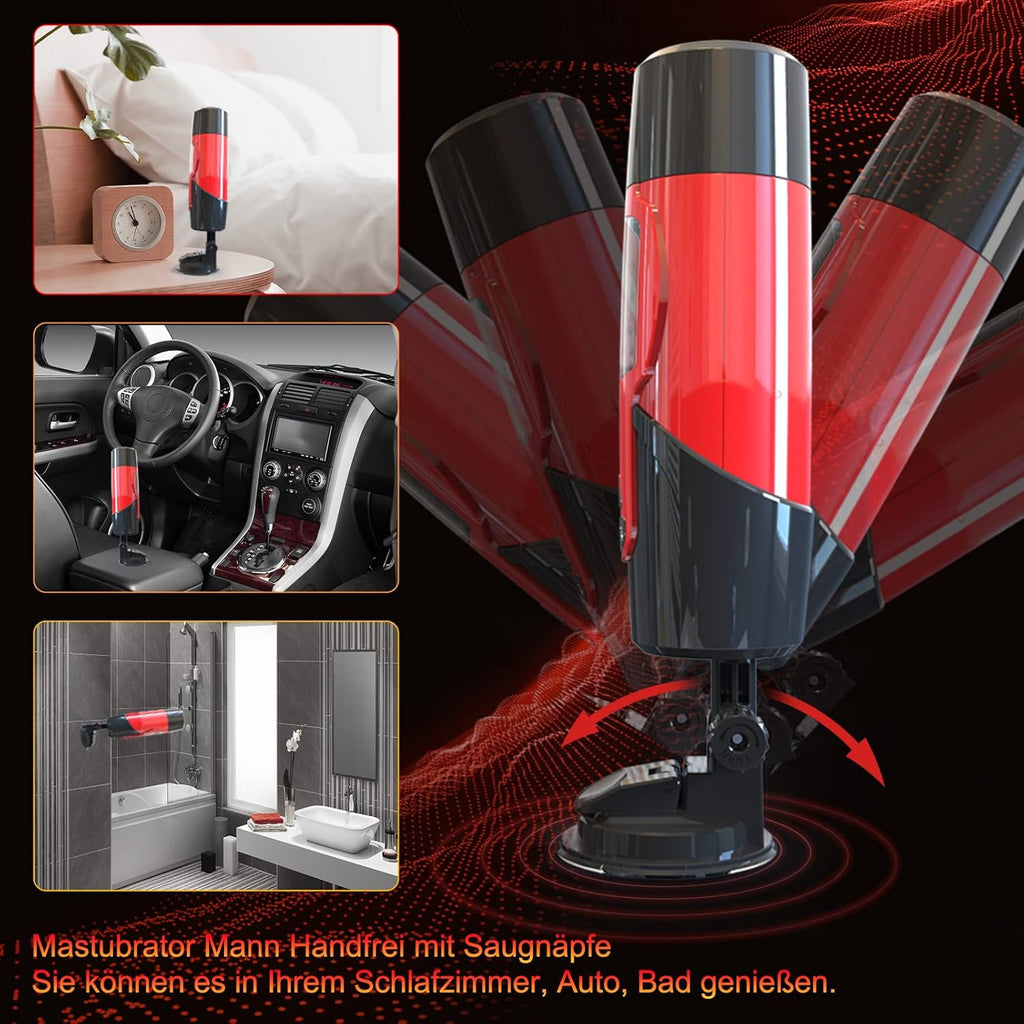 Elektrischer Masturbator Mann Handfrei Cup mit 7 Modi Teleskop und Rotation
