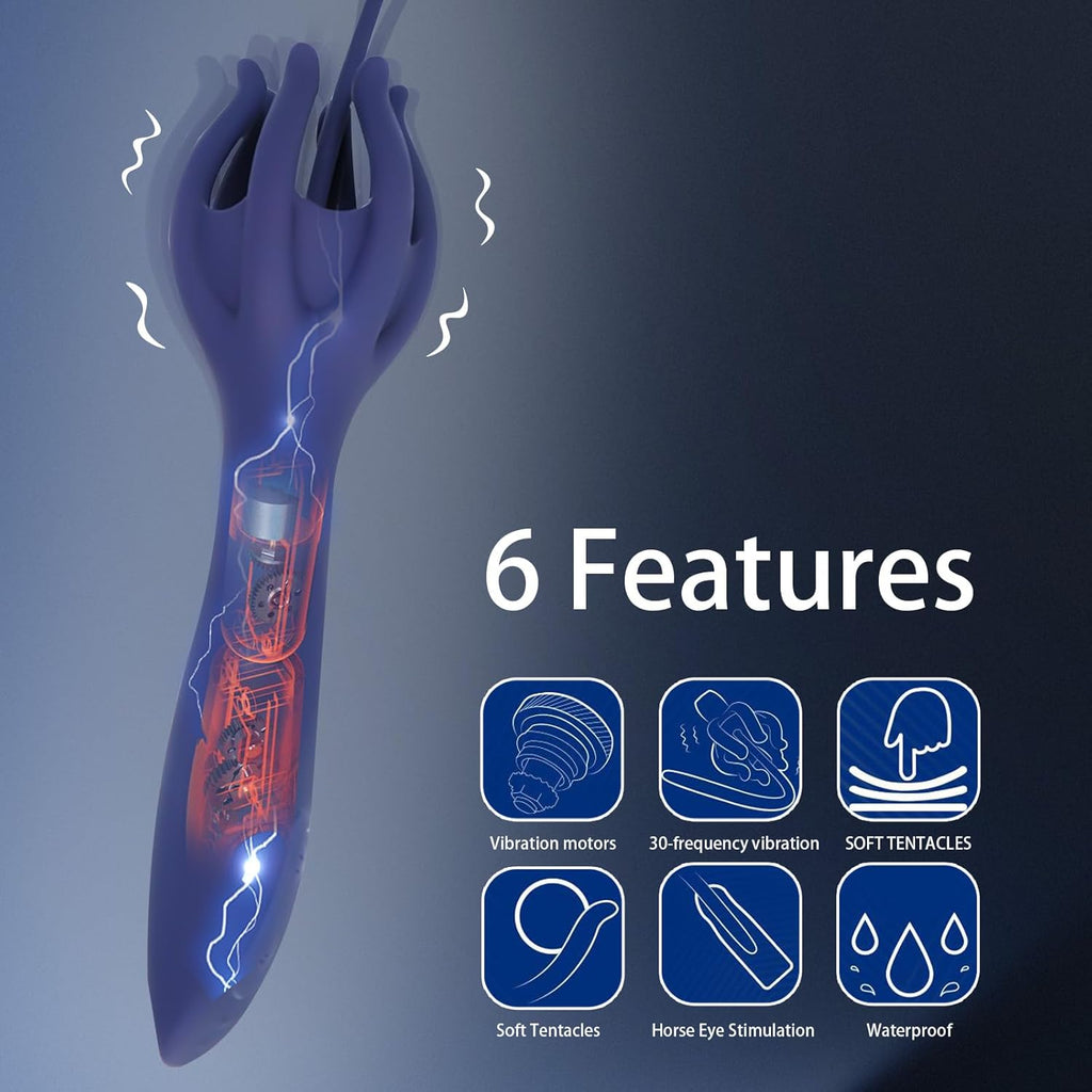 2-in-1-Harnröhren- und Penis-Vibrator für Männer, Harnröhrendilatator, 30 Vibrationsmodi, Prostatastimulator, Dilatatoren, Harnröhren- und Penis-Plug, Masturbator für Männer
