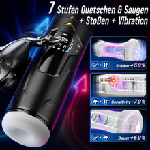 Load image into Gallery viewer, Masturbieren für Männer Handfrei, Masturbator 7 Teleskop 7 Saugen 7 Vibration Taschenmuschi, Sex Spielzeug für die Männer Solo KI Masturbatoren, Vibratorensets Ein-Klick Max Penis Pump Sex Toys Set