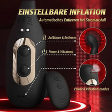 Load image into Gallery viewer, Analplug-Sexspielzeug für Männer mit automatischer Aufblasfunktion und 10 Vibrationsmodi, vibrierender Prostatamassager mit Penisring und Fernbedienung, 3-in-1-Sexspielzeug für Männer – Analdildo