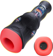 Load image into Gallery viewer, Elektrischer Masturbator für Männer Solo Multifunktionales Sexspielzeug mit 10 Vibrationsmodi &amp; 5 Druckmodi IPX6 Wasserdicht Silikon Taschenmuschi 3D Stimulation Masturbatoren USB-Aufladung