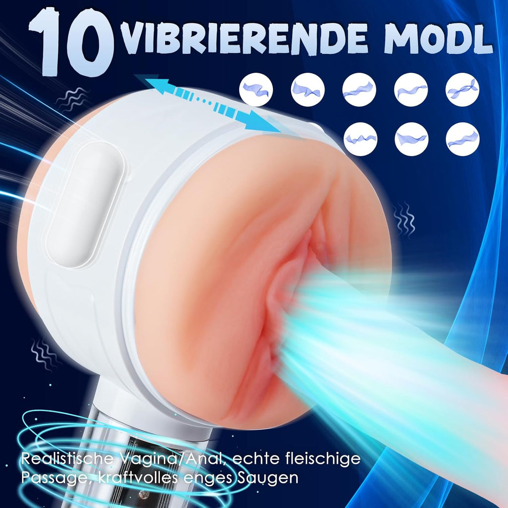 Elektrischer Masturbator Cup mit 3 Modi 7 Frequenz,Masturbieren für Männer Sex Toys Masturbieren für Männer Taschenmuschi Penis Masturbatoren mit 3D Realistischer Vagina Anal,Spielzeug für die Männer