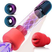 Load image into Gallery viewer, Penispumpe für Penisvergrößerung Elektrische Penis Pumpe Vakuumpumpe Sex Spielzeug für die Männer mit 3 Vakuum Trainingsmodi 6 Saugmodi,Taschenmuschi Masturbator Sex Toy mit 2 Silikonhülsen