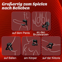 Load image into Gallery viewer, Dual Penisring Vibrator mit Klitoris Stimulator, Penisringe Sex Spielzeug für die Paare Extrem mit 9 Vibrationen, Sexspielzeug Vibratorensets für Paare Männer Cock Penis Ring Paarvibrator für Paare