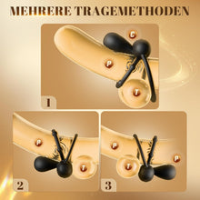 Load image into Gallery viewer, Penisring Vibrator mit 360° Verstellbar Klitorisstimulation, Verzögerter Doppel Penis Ring Sex Spielzeug für die Paare Männer Frau, Penisringe Erotisches Sexspielzeug für Paare Extrem Sex Toys