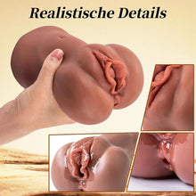 Load image into Gallery viewer, Masturbieren für Männer Masturbator - 2 in 1 Pocket Pussy Groß mit 3D Vagina Klitoris Anal Taschenmuschi Masturbatoren Doppelkanal Tragbare Erotik sex spielzeug für die männer solo