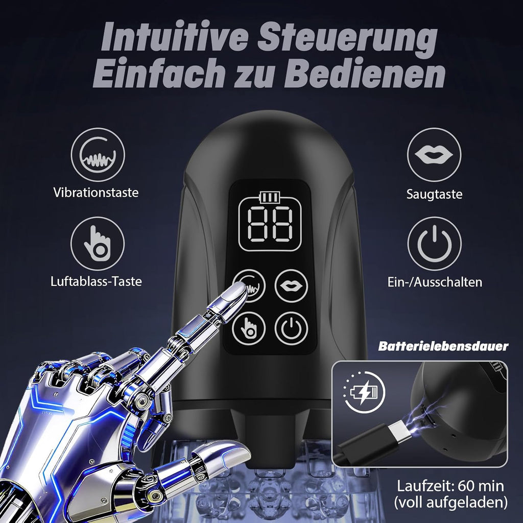 Elektrischer Masturbator Masturbieren für Männer, 7 Vibration 7 Saugmodi Sex Spielzeug für die Männer, Realistische Taschenmuschi Sexspielzeug mit Doppel-Starkmotor, Penispumpe Masturbatoren Sex Toys