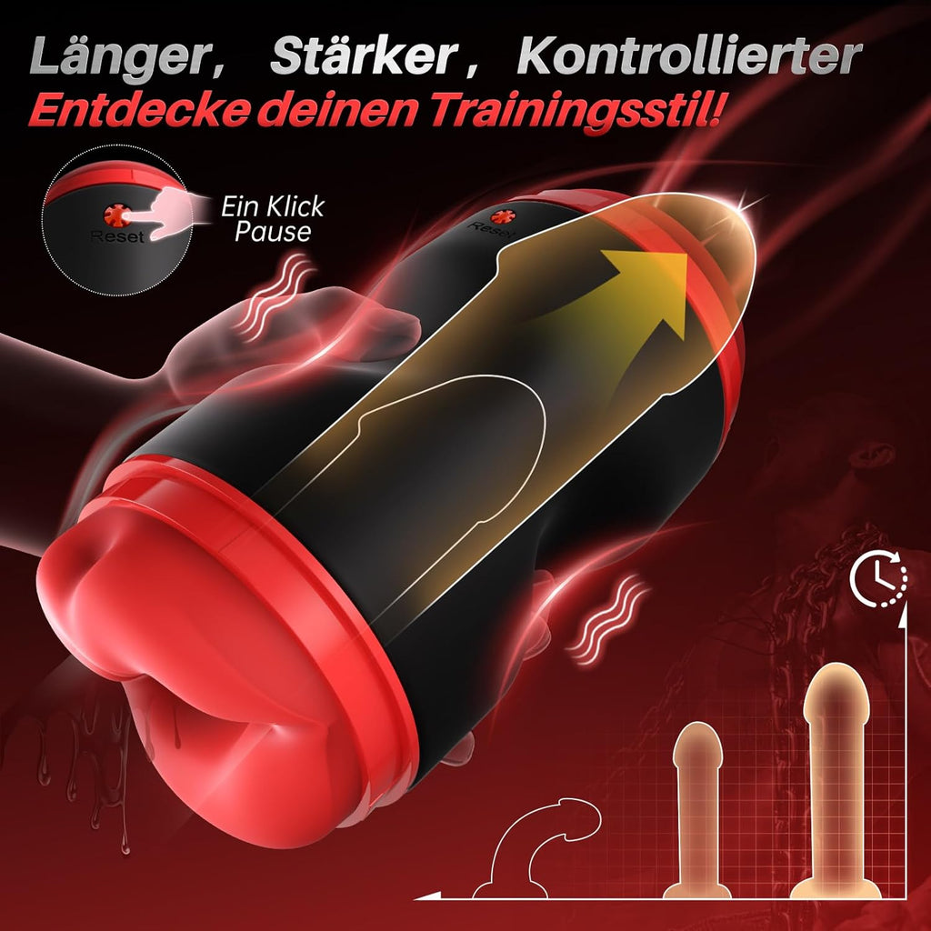 Masturbieren für Männer Elektrischer Masturbator mit 9 Zungenleckmodi 9 Saugmodi 9 Vibrationen Blowjob Transparent Taschenmuschi Sex Spielzeug für die Paare Sexspielzeug für männer solo