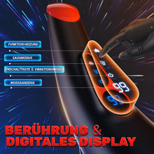 Load image into Gallery viewer, Masturbieren für Männer, Sex Spielzeug für die Männer mit 9 Saugmodus und Vibrationsmodi, Elektrischer Masturbator Cup 3D Realistische Vagina Heizung, LCD Display Taschenmuschi Blowjob Penis Vibrator