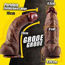Load image into Gallery viewer, 6cm dicker Realistischer Dildo groß für G-Punkt-Stimulation mit spezieller Kurve 20cm Silikon dildos mit Starkem Saugnapf Penis Analdildo realistische dildos Sexspielzeug für Frauen und Männer