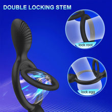 Load image into Gallery viewer, Paar teilen Analvibratoren mit Penisringe Prostata Massagegerät Fernbedienung Analkugel mit 10 Vibrationsmodi Butt Plug Stimulator Analplug Sexspielzeug für Männer Paare.
