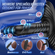 Load image into Gallery viewer, Plug Sitting and Riding Vibrator Sex Toy for Couples with 9 Vibrations 3 Shock Functions, Clit G-Spot Dildo Double Stimulator Sex Toy for Women, Vibrators for Men