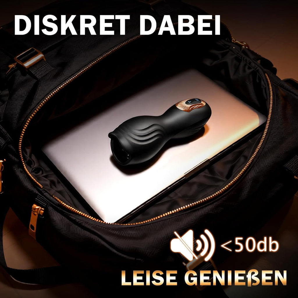 Penis Vibrator mit 10 360°-Rundum-Rotationen und 10 Vibrationen, Sex Spielzeug für die Männer Eichel Stimulation Masturbator Masturbieren für Männer Elektrisch