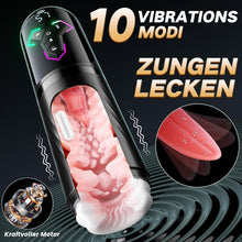 Load image into Gallery viewer, Beheizter Sex Spielzeug für die Männer Masturbator, Masturbieren für Männer 10 Vibrations &amp; 7 Stoß &amp; 5 Saugmodi, Zungenleck Taschenmuschi Sexspielzeug Masturbatoren, App-Steuerung Sex Toys Penispumpe