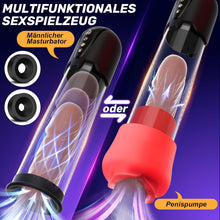 Load image into Gallery viewer, Penispumpe für Penisvergrößerung Elektrische Penis Pumpe Vakuumpumpe Sex Spielzeug für die Männer mit 3 Vakuum Trainingsmodi 6 Saugmodi,Taschenmuschi Masturbator Sex Toy mit 2 Silikonhülsen