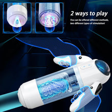 Load image into Gallery viewer, Elektrischer Masturbator Cup,Taschenmuschi Vibrationen mit 2 Griffe &amp; 7 Teleskopmodi &amp; Rotationsmodi,Masturbieren für Männer Elektrisch Masturbatoren 3D Vagina Pussy,Sex Spielzeug für die Männer