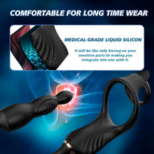 Load image into Gallery viewer, Prostata Vibrator Stimulator mit Stoßfunktion, 10 Vibrationsmodi Extrem Silikon und Doppel Penisring, Penis Vibrator mit Fernbedienung Sex Spielzeug Anal Dildo Analplug Analvibratoren für Mann