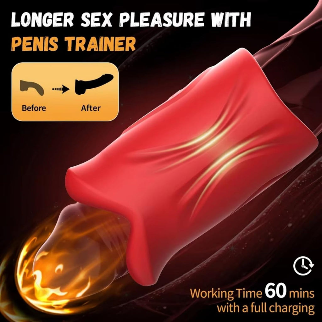 Penistrainer APP Steuerung Elektrischer Masturbator Eichel Stimulator für Männer mit 9 Vibrationsmodi Masturbatoren Oralsex Penis Vibrator Masturbieren Sex Spielzeug für die Männer Solo