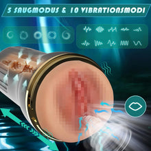 Load image into Gallery viewer, Elektrischer Masturbator Cup 10 Vibration mit 5 Saugmodi Sex Spielzeug für die Männer solo Sex Toys Masturbieren für Männer Taschenmuschi Penis Masturbatoren mit 3D Realistischer Vagina Pussy