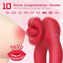 Load image into Gallery viewer, Penisring Vibrator, Sexspielzeug für die Paare Extrem Penis Vibrator 10 G-Punkt Vibrationsmodi and 10 Zungenlecken Klitoris Stimulator Cock Ring Sex Spielzeug für die Männer Frauen