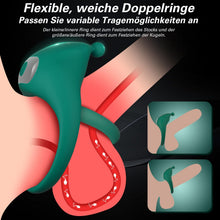 Load image into Gallery viewer, Dual Penisringe Vibrator, Dehnbarer Vibratorensets für Männer Sexspielzeug mit 10 Modi Penis Stimulation G-Punkt Vibrator, Erotik Sex Spielzeug für die paare, Grün