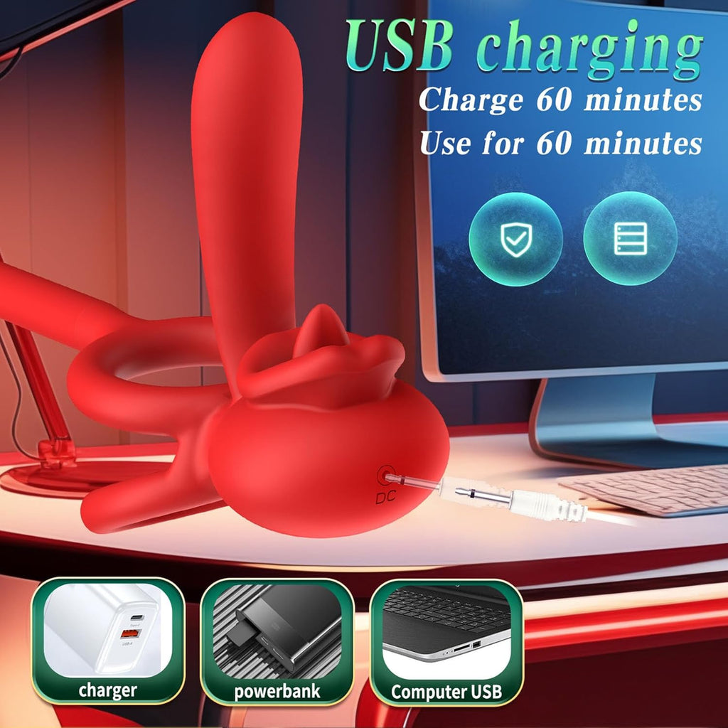 4 in1 Penisring Vibrator Prostata Stimulation APP Penisring Set Sex Spielzeug, Penis Vibrator Massagegerät mit 3 Vibrationsmodi Penis Hoden langanhaltende Erektion Sexspielzeug für Männer