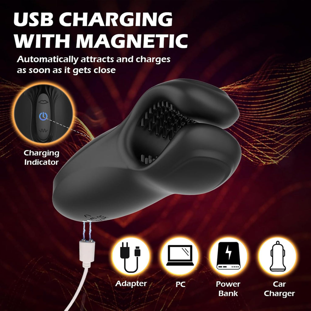 Zusammendrückbarer männlicher Masturbator-Penis-Vibrator-Trainer mit 10 Vibrationen 10 Beißmodi Silikon-Penismassagegerät Stroker, männlicher Vibrator verlängert die Ausdauer Sex Spielzeug