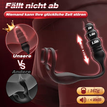 Load image into Gallery viewer, Anal Vibrator Prostata Stimulation Männer Analplug Sexspielzeug für die Männer Vibratorenset Anal plug Dildo mit Penisring Analvibratoren für Mann Buttplug mit 9 Vibration 9 Stoßmodi Sex Toys