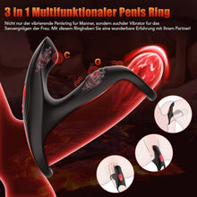 Load image into Gallery viewer, Penisring Sex spielzeug für Paare extrem sex, Penis Ring Erotik Sex Spielzeug für die Männer, Cockring Erotisches Sexspielzeug für Klitoris, 12 Vibrationsmodi Dual Penisring Massagegerät Schwarz