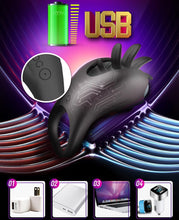 Load image into Gallery viewer, Penisring Vibrator Klitorisstimulator Cockringe Extrem Silikon G-Punkt Penis Ring Penisring Vibration Sex Toy Cock Ring mit 10 Vibration Modes
