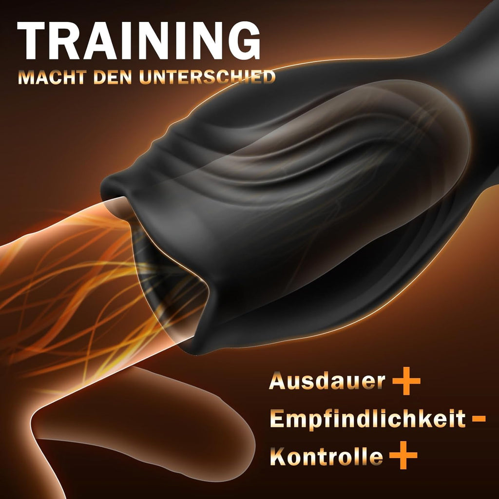 Penis Vibrator mit 10 360°-Rundum-Rotationen und 10 Vibrationen, Sex Spielzeug für die Männer Eichel Stimulation Masturbator Masturbieren für Männer Elektrisch