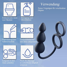 Load image into Gallery viewer, Analvibrator mit Penisring Hodenring,Analplug Analkugeln mit 10 Vibrationsmodus Fernbedienung,Vibrator Vibration Vibratorensets Analspielzeuge erotisches Sex Spielzeug für die Männer