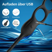 Load image into Gallery viewer, Analvibrator Prostata Stimulation Vibration Männer, Anal Plug Vibrator Mit Penisring, Anal Dildo Analvibratoren Mit Stoßfunktion, Herren Anal Toy Sex Spielzeug für Mann