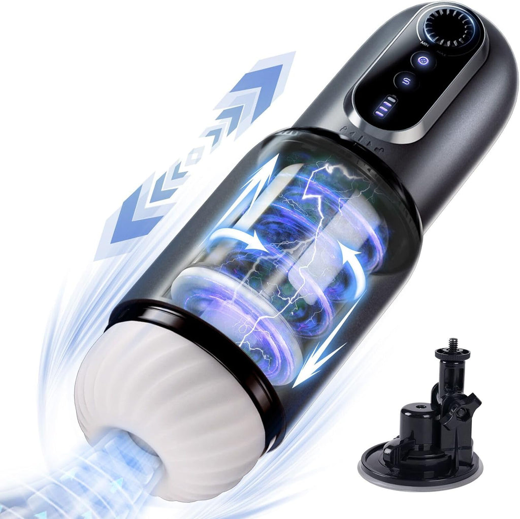 Masturbieren für Männer Elektrisch, Sex Spielzeug für Die Männer mit 5 Teleskop Rotation & 5 Saugmodi, Stufenloses Getriebe CVT Taschenmuschi Masturbator Penis Masturbatore