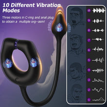 Load image into Gallery viewer, Vibrating Cock Ring with Anal Plug, lvhua Penis Ring Vibrator Magnet Adsorption Design, 10 Vibration Modes Adult Sex Toys for Men Couples, Prostate Massager G spot Nipple Vibrator Remote Control